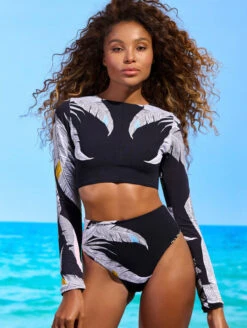 Maaji Spectacle Long Sleeve Crop Swim Top