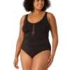 Anne Cole Plunge Mesh One Piece Plus Size Swimsuit