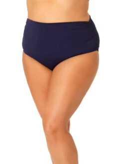 Anne Cole Shirred Hi-Low Plus Swim Bottom